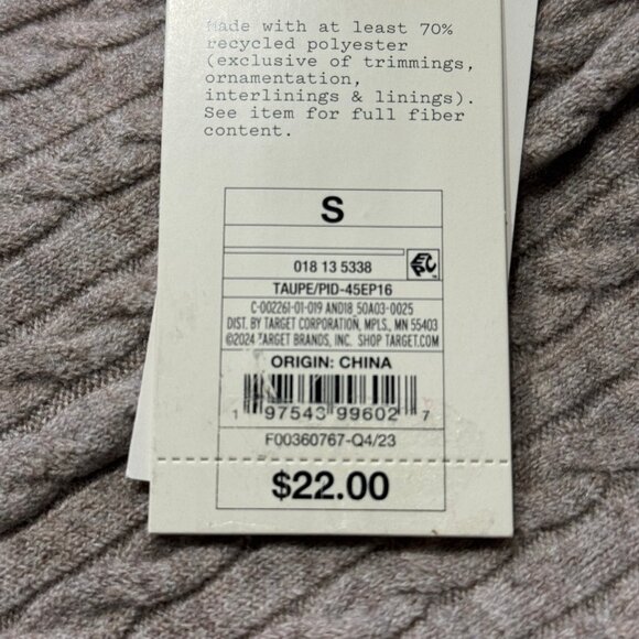 Small - Womens Cable Mock Turtleneck Pullover Sweater - A New Day - Taupe - Picture 3 of 7